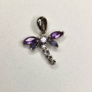 Amethyst & Topaz Dragonfly Pendant